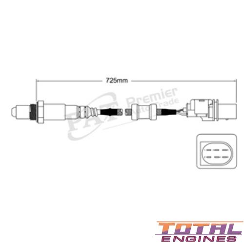 PAT Premium Oxygen Lambda Sensor fits Audi Q7 4L 3.0 Litre BUG V6 24 Valve DOHC Turbo Direct Inj 2967cc Image 1