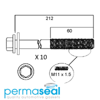 Permaseal Cylinder Head bolt Set Thumbnail