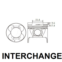 INTERCHANGE Piston & ring set Thumbnail