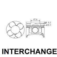 INTERCHANGE Piston & ring set Thumbnail