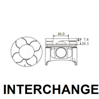 INTERCHANGE Piston & ring set Thumbnail